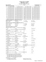 ĐỀ THI TRẮC NGHIỆM MÔN Tiếng Anh 12 - Mã đề thi 485 doc