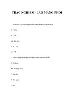 TRẮC NGHIỆM - LAO MÀNG PHỔI docx