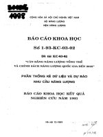 Cân bằng năng lượng tổng thể và chính sách năng lượng quốc gia đến 2005