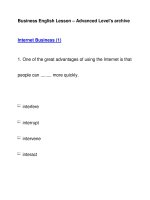 Business English Lesson – Advanced Level''''s archiveInternet Business (1) pps