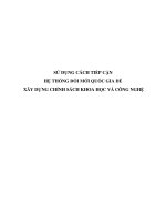Sử dụng cách tiếp cận hệ thống đổi mới quốc gia để xây dựng chính sách khoa học và công nghệ