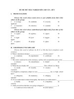 ĐỀ THI THỬ TRẮC NGHIỆM MÔN ANH VĂN – ĐỀ 5 pdf