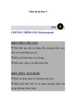 Giáo án tin học 9 - CHƯƠNG TRÌNH CON (Sub program docx