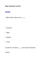 Basic Grammar''''s archiveTest 037 ppt