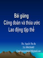 công đoàn và thỏa ước lao động tập thể