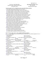 ĐỀ THI THỬ ĐẠI HỌC LẦN 2 Môn: Anh Văn - TRƯỜNG THPT CHUYÊN LÊ QUÝ ĐÔN pptx