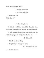 Giáo án địa lý lớp 9 - Tiết 4 Lao động và việc làm Chất lượng cuộc sống ppt