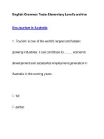 English Grammar Tests-Elementary Level''''s archiveEco-tourism in Australia pps