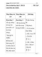 Giáo án hình học lớp 8 - Tiết 55 ÔN TẬP CHƯƠNG III (TIẾP) pptx