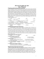 Đề ôn thi tốt nghiệp năm 2011 Môn: Tiếng anh pptx