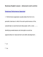 Business English Lesson – Advanced Level''''s archiveEmployee Performance Appraisal pptx