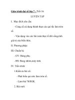 Giáo trình đại số lớp 7 - Tiết 16: LUYỆN TẬP docx