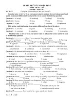 ĐỀ THI THỬ TỐT NGHIỆP THPT MÔN: TIẾNG ANH - Mã đề:123 potx