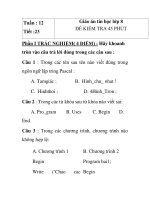 Giáo án tin học lớp 8 - ĐỀ KIỂM TRA 45 PHÚT pdf