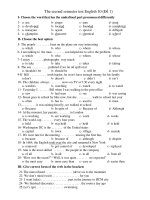 The second semester test English 10 (Đề 1) pdf