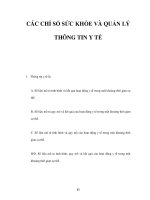 CÁC CHỈ SỐ SỨC KHỎE VÀ QUẢN LÝ THÔNG TIN Y TẾ ppsx