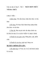 Giáo án đại số lớp 8 - Tiết 1 NHÂN ĐƠN THỨC VỚI ĐA THỨC pdf