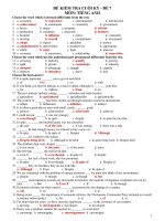 ĐỀ KIỂM TRA CUỐI KỲ - ĐỀ 7 MÔN: TIẾNG ANH pps