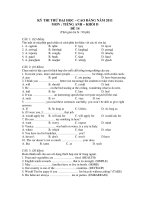 KỲ THI THỬ ĐẠI HỌC CAO ĐẲNG NĂM 2011 MÔN : TIẾNG ANH – ĐỀ 14 pot