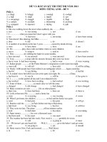 ĐỀ VÀ ĐÁP ÁN KỲ THI THỬ ĐH NĂM 2011 MÔN: TIẾNG ANH – ĐẾ 9 Phần 1. 1.a. liked pps