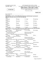 KỲ THI KHẢO SÁT CHẤT LƯỢNG CÁC MÔN THI TỐT NGHIỆP NĂM HỌC 2010- 2011 MÔN TIẾNG ANH LỚP 12( Mã đề: 231) pptx