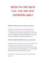 BỆNH ƯNG THƯ BẠCH CẦU / UNG THƯ MÁU phần 1 pps