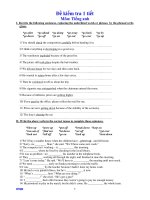 Đề kiểm tra 1 tiết Môn: Tiếng anh pptx