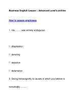 Business English Lesson – Advanced Level''''s archiveHow to assess employees docx