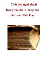 Chất liệu nghệ thuật trong bài thơ 
