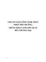 Chuyển giao công nghệ thân thiện môi trường Những khía cạnh liên quan đến thương mại