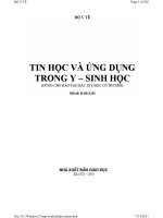 Tin học và ứng dụng trong Y - Sinh học part 1 pdf