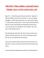 TÌM HIỂU TÍNH CHÍNH LUẬN MẪU MỰC TRONG “BẢN TUYÊN NGÔN ĐỘC LẬP” pptx