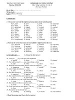 ĐỀ KHẢO SÁT CHẤT LƯỢNG Môn: Tiếng Anh-Khối 12 (Lần 1) - TRƯỜNG THPT PHÙ NINH potx