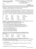 ĐỀ THI KIỂM TRA HỌC KỲ II – NĂM HỌC 2010-2011 MÔN: TIÉNG ANH LỚP 12 - Mã đề thi 132 pot