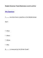 English Grammar Tests-Elementary Level''''s archiveWhy Questions pps