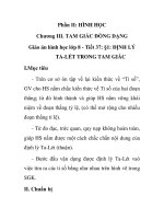 Giáo án hình học lớp 8 - Tiết 37: §1: ĐỊNH LÝ TA-LÉT TRONG TAM GIÁC doc