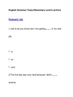 English Grammar Tests-Elementary Level''''s archivePostcard: Job pdf