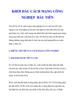 KHỞI ÐẦU CÁCH MẠNG CÔNG NGHIỆP ĐẦU TIÊNVào thế kỷ XVII, cách mạng công pot