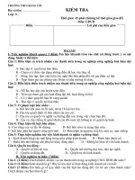 KIỂM TRA 1 TIẾT MÔN TIẾNG ANH - TRƯỜNG THCS BẰNG CỐC docx