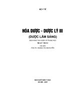 Hóa dược - dược lý III ( Dược lâm sàng ) part 1 docx
