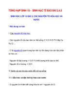 TỔNG HỢP SINH 10 - SINH HỌC TẾ BÀO BÀI 3,4,5 pps