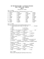 KỲ THI THỬ ĐẠI HỌC CAO ĐẲNG NĂM 2011 MÔN : TIẾNG ANH – ĐỀ 26 docx