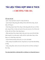 TÀI LIỆU TỔNG HỢP SINH 8 THCS – CHƯƠNG VIII: DA pot