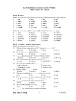 BỘ ĐỀ KIỂM TRA CHẤT LƯỢNG NĂM 2011 MÔN: ANH VĂN – ĐỀ 30 ppsx