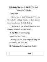 Giáo án thể dục lớp 2 - Bài 29: Trò chơi “Vòng tròn” - Đi đều pptx