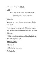 Giáo án đại số lớp 8 - Tiết 32: BIẾN ĐỔI CÁC BIỂU THỨC HỮU TỶ GIÁ TRỊ CỦA PHÂN THỨC pdf