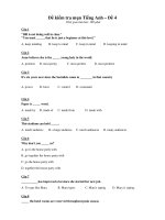 Đề kiểm tra mụn Tiếng Anh – Đề 4 doc