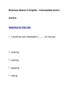 Business Idioms in English – Intermediate level''''sarchiveApplying for that Job pptx
