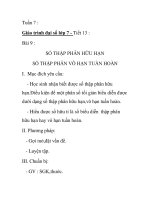 Giáo trình đại số lớp 7 - Tiết 13 : SỐ THẬP PHÂN HỮU HẠN SỐ THẬP PHÂN VÔ HẠN TUẦN HOÀN ppsx