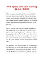 Kinh nghiệm dành điểm cao trong thi sinh CD&DH docx